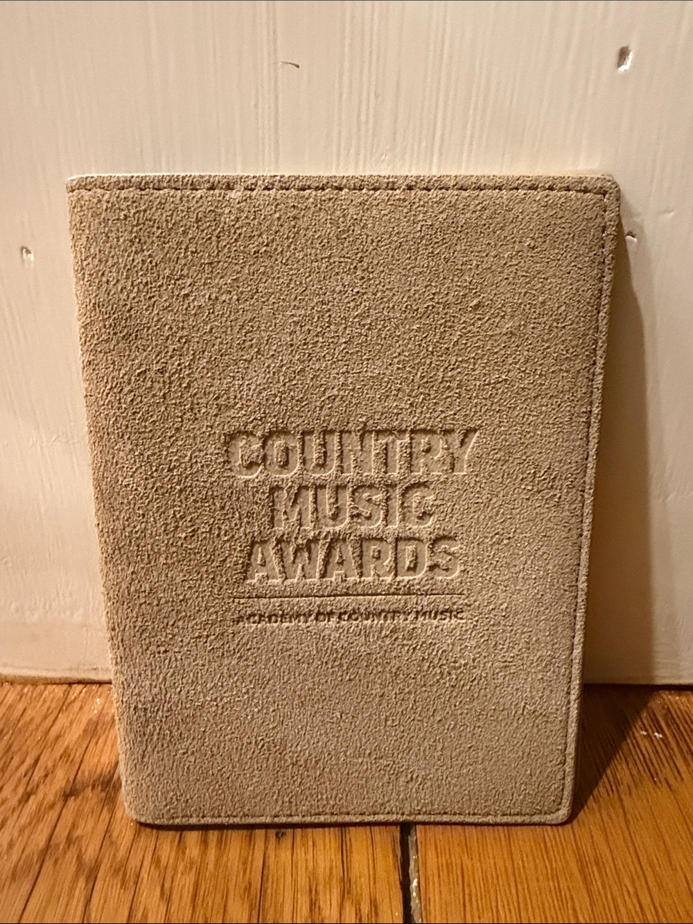 ATLAS BESPOKE TAN SUEDE PASSPORT HOLDER  FOR THE ACADEMY OF COUNTRY MUSIC AWARDS